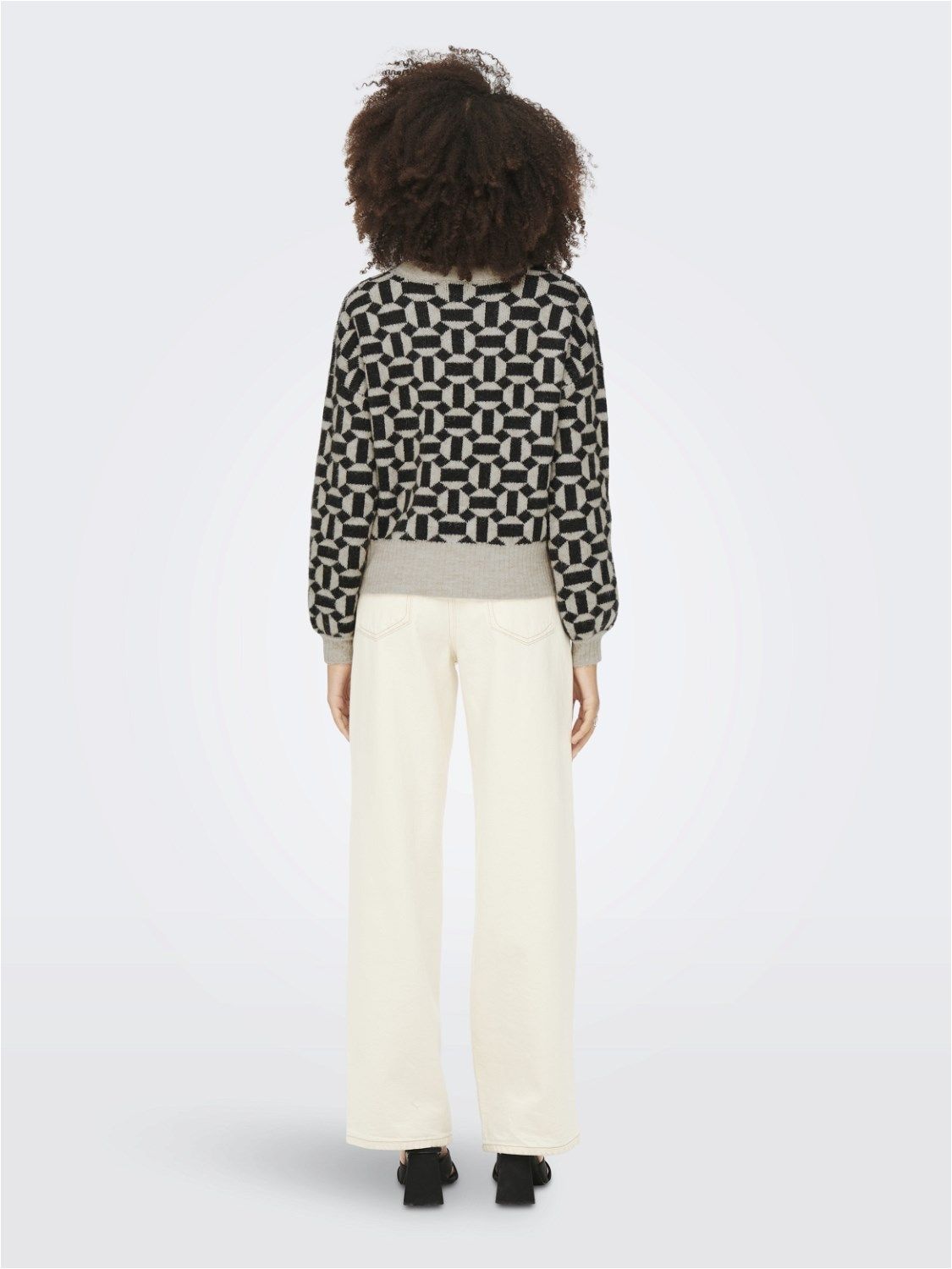 Pullover Geometrico beige/nero
