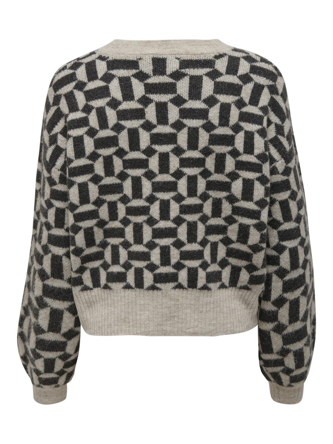 Pullover Geometrico beige/nero