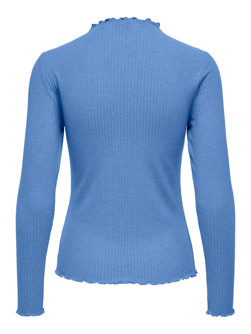 Top Emma a costine blu marino