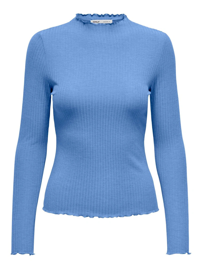 Top Emma a costine blu marino