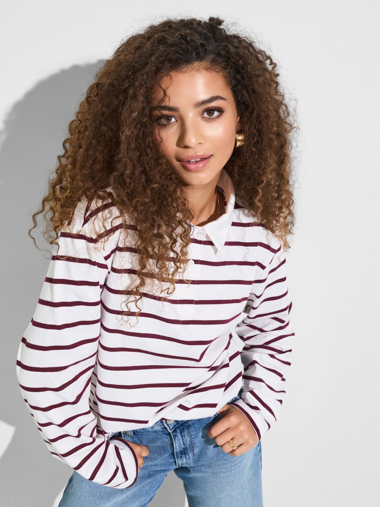 Polo a righe Sira bordeaux