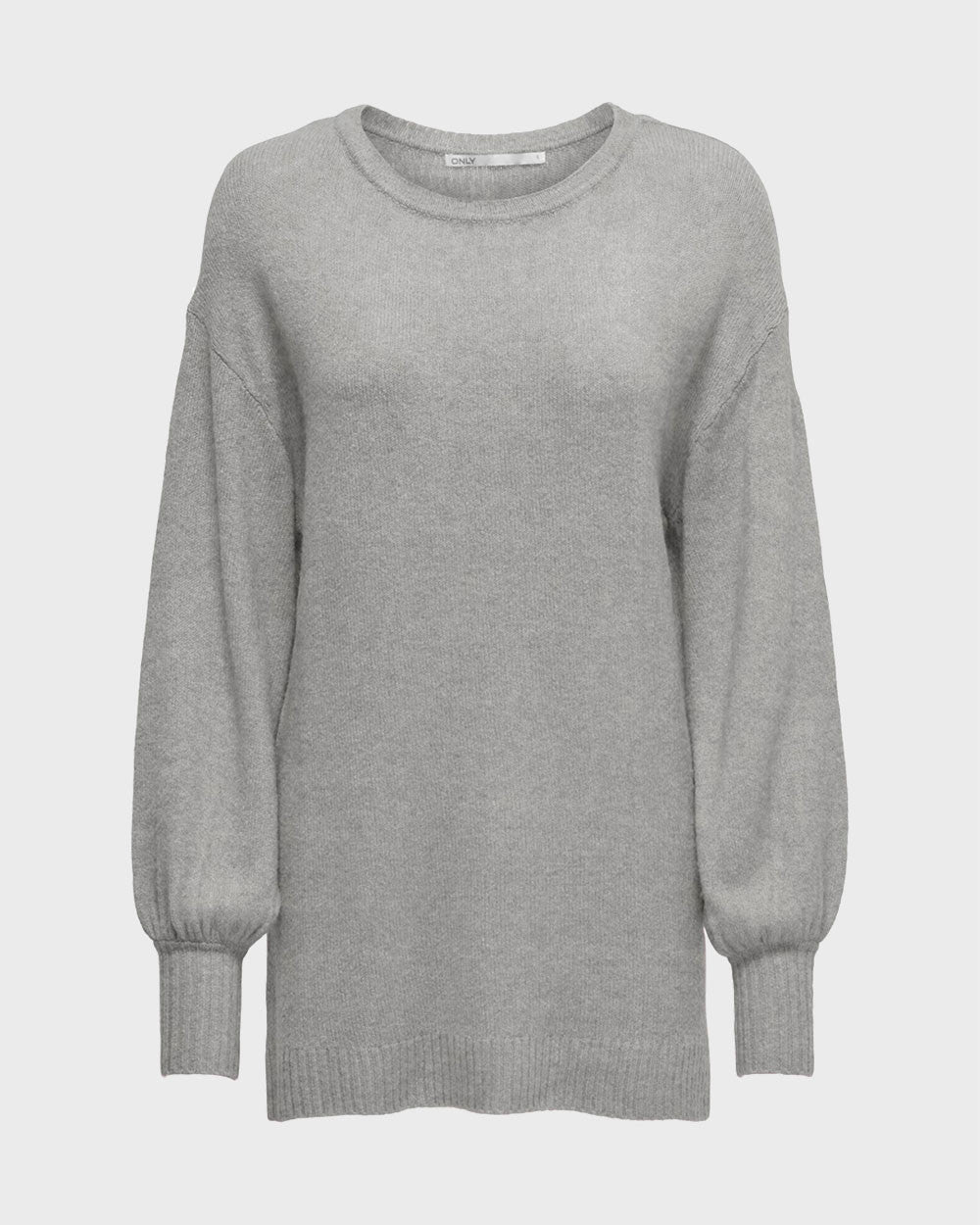 Pullover lungo girocollo Grigio