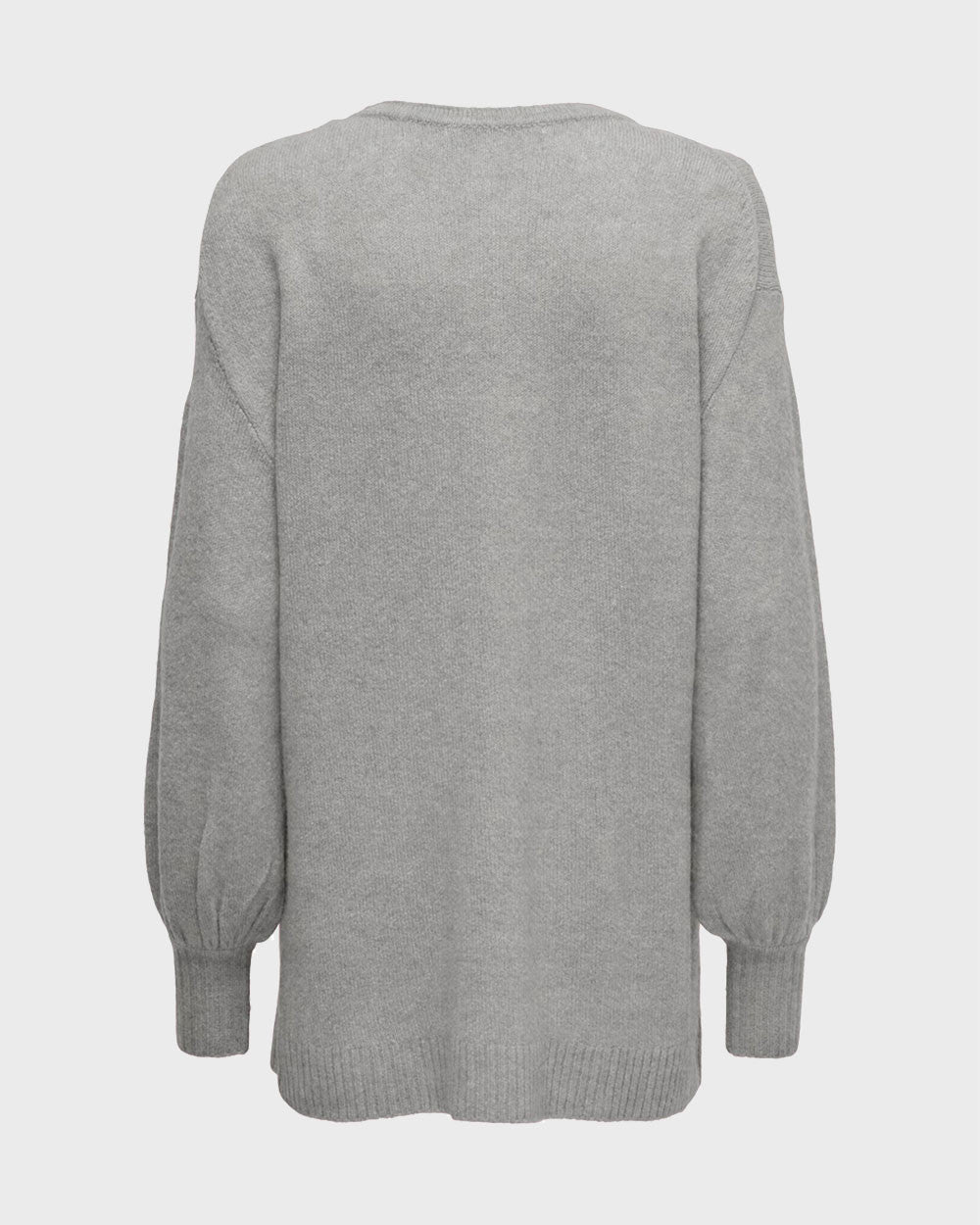 Pullover lungo girocollo Grigio
