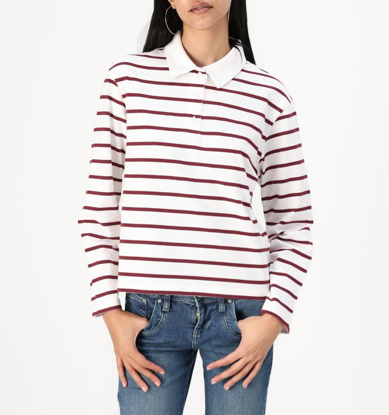 Polo a righe Sira bordeaux