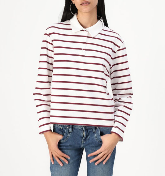 Polo a righe Sira bordeaux