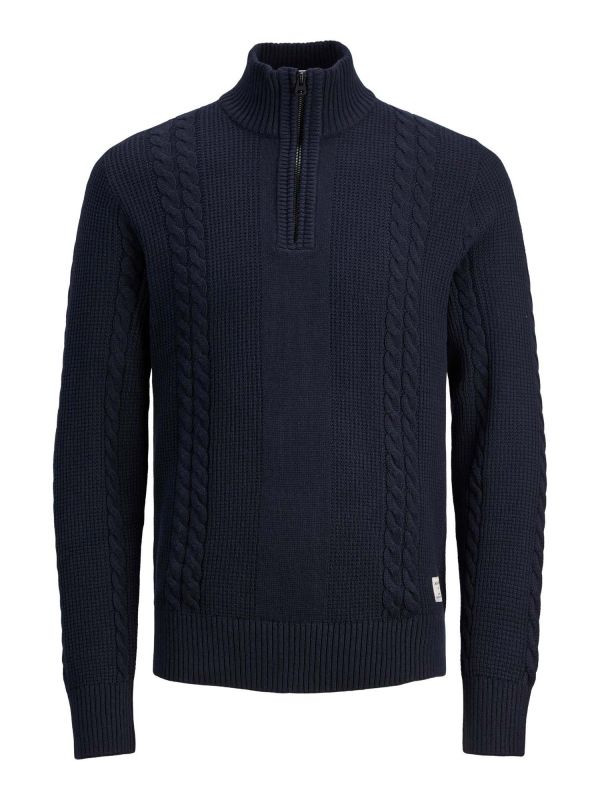 JCOGRID CABLE KNIT HALF ZIP