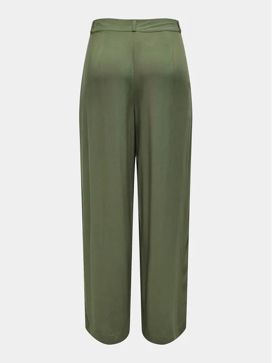 Pantalone a palazzo verde bosco