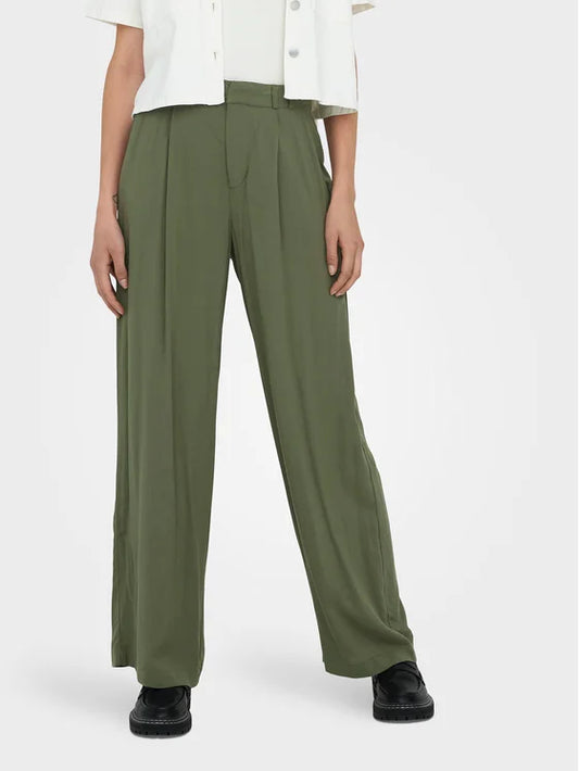Pantalone a palazzo verde bosco