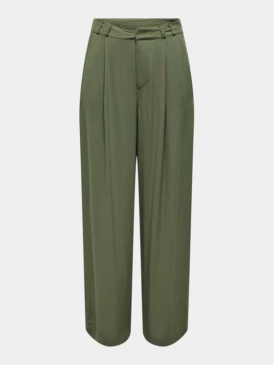 Pantalone a palazzo verde bosco
