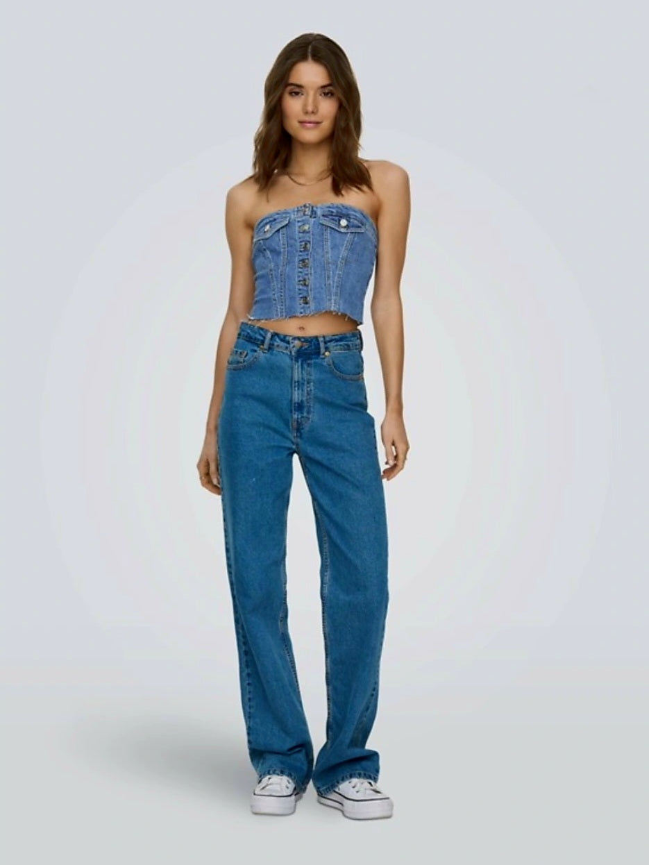 ONLJASMINE DNM CORSET - Corsetto Crop Denim