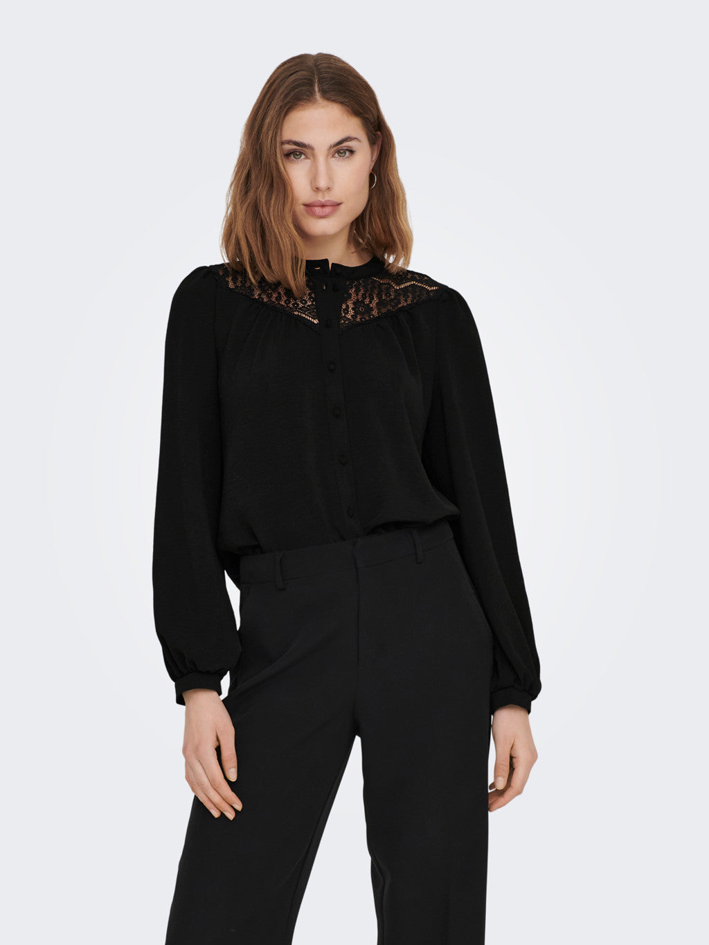 ONLMETTE MIX LACE BUTTON TOP