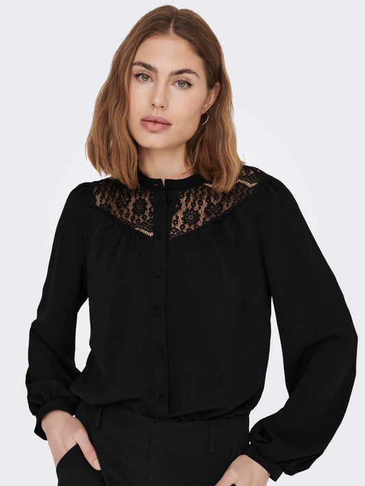 ONLMETTE MIX LACE BUTTON TOP